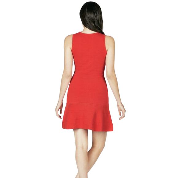 Just Fab Bandage Red Tank Top Fit And Flare Mini Holiday Party Women's Dress - Picture 2 of 12
